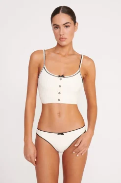 STAUD ABBY SWIM TOP  IVORY BLACK IVORYBLACK Discount