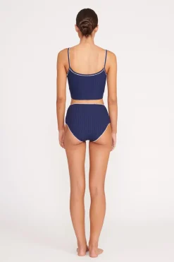 STAUD ABBY SWIM TOP  NAVY WHITE NAVYWHITE Best