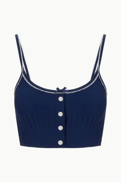 STAUD ABBY SWIM TOP  NAVY WHITE NAVYWHITE Best