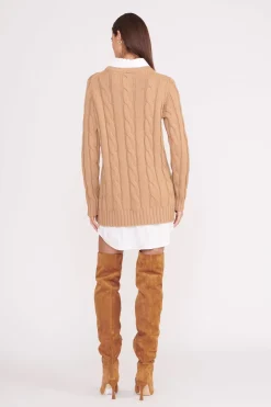 STAUD ALDRIN DRESS CAMEL WHITE CAMELWHITE Discount
