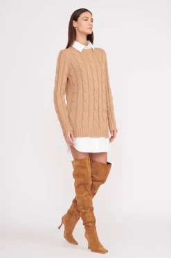 STAUD ALDRIN DRESS CAMEL WHITE CAMELWHITE Discount
