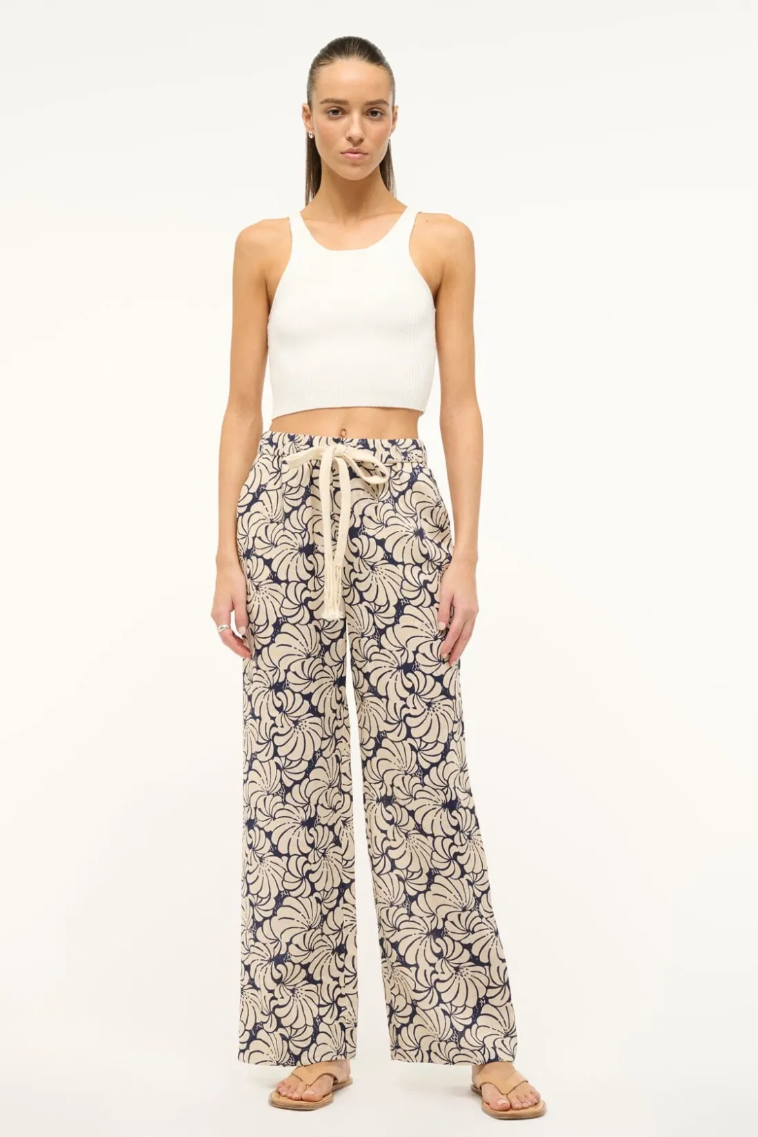 STAUD ALIZE PANT NAVY SCALLOP BLOCK PRINT NAVYSCALLOPBLOCKPRINT Discount