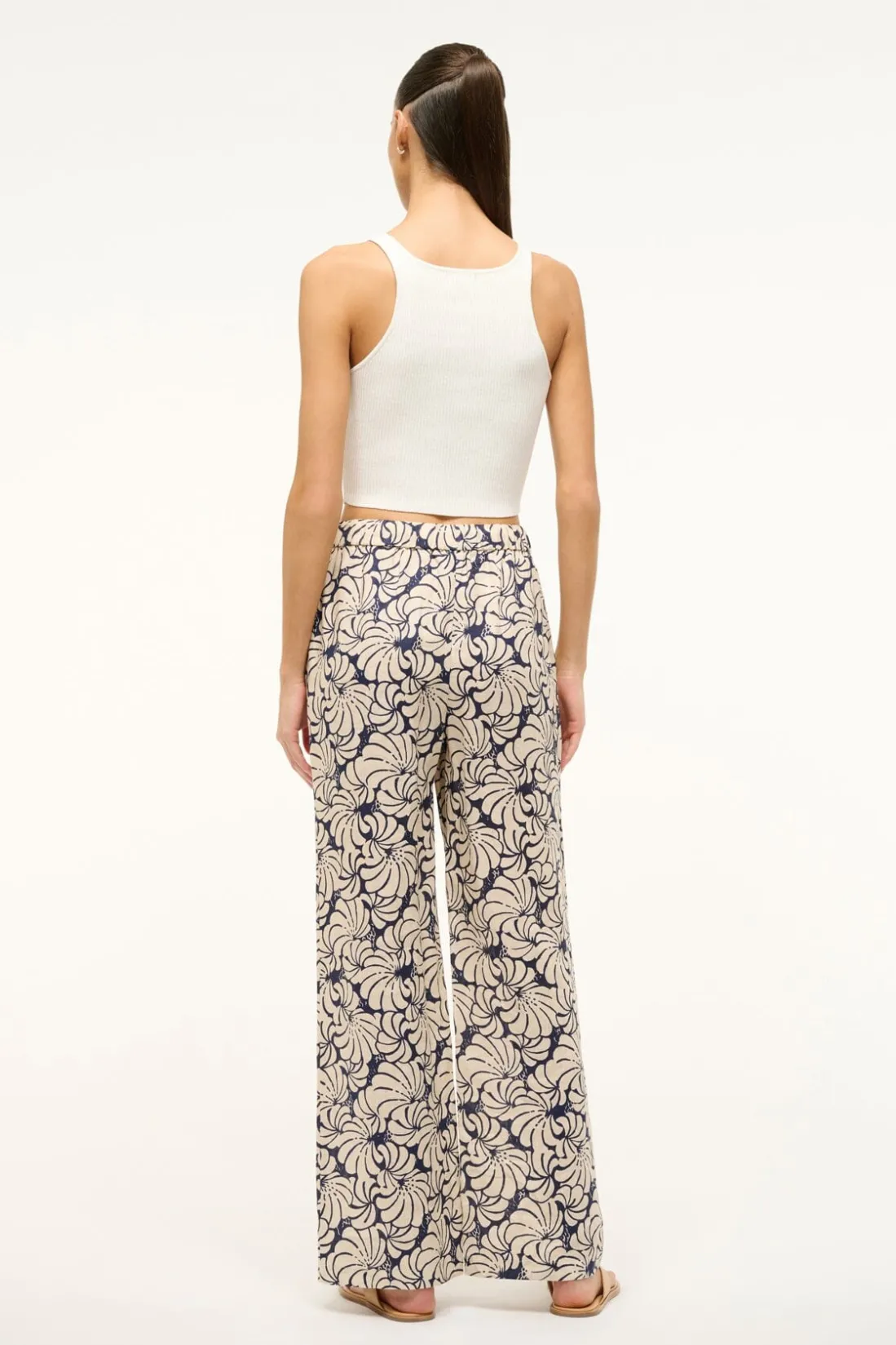 STAUD ALIZE PANT NAVY SCALLOP BLOCK PRINT NAVYSCALLOPBLOCKPRINT Discount