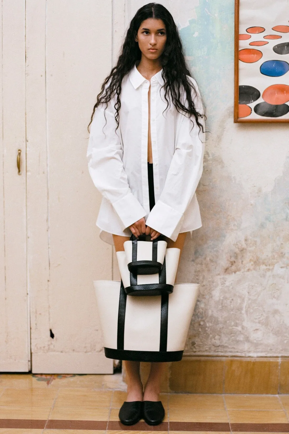 STAUD ALLORA MICRO TOTE CREAM BLACK Best