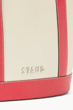 STAUD ALLORA TOTE  CREAM RED ROSE REDROSE Clearance
