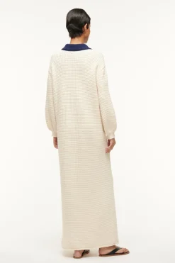 STAUD ALTEA DRESS  IVORY NAVY IVORYNAVY New