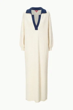 STAUD ALTEA DRESS  IVORY NAVY IVORYNAVY New
