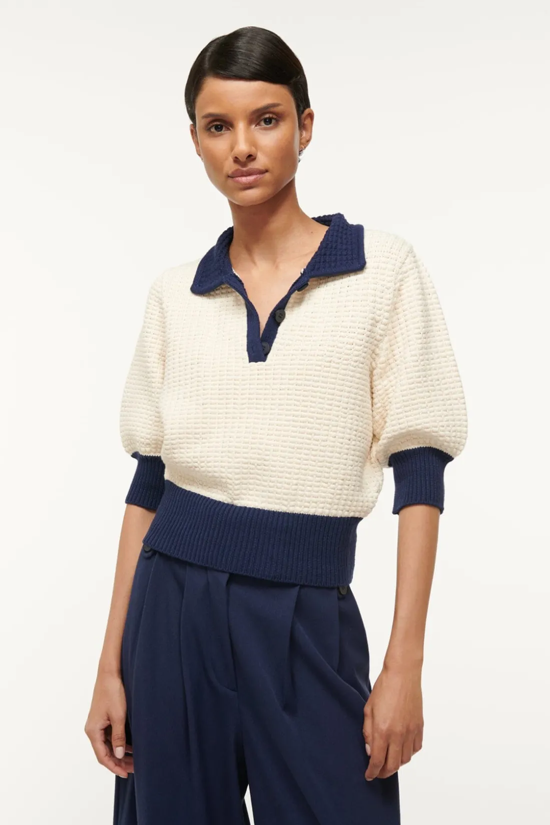 STAUD ALTEA SWEATER IVORY NAVY IVORYNAVY Online