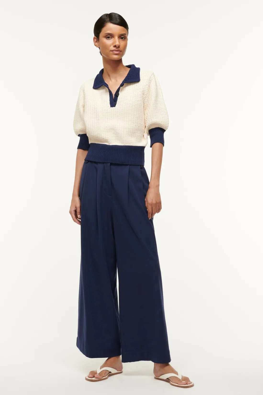 STAUD ALTEA SWEATER IVORY NAVY IVORYNAVY Online