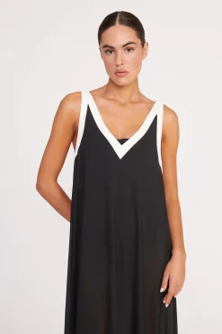 STAUD AVELINE COVERUP DRESS  BLACK WHITE BLACKWHITE Hot