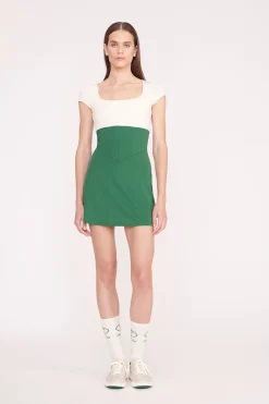 STAUD BACKSPIN DRESS  COURT GREEN IVORY COURTGREENIVORY Online