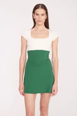 STAUD BACKSPIN DRESS  COURT GREEN IVORY COURTGREENIVORY Online