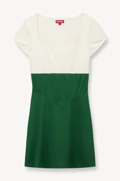STAUD BACKSPIN DRESS  COURT GREEN IVORY COURTGREENIVORY Online