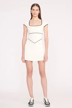 STAUD BACKSPIN DRESS  IVORY BLACK IVORYBLACK Best