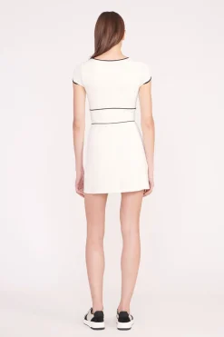 STAUD BACKSPIN DRESS IVORY BLACK IVORYBLACK Best