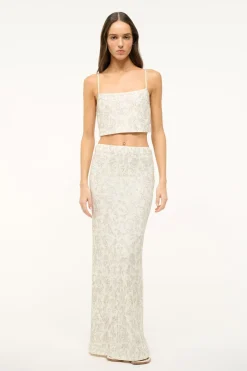 STAUD BARLETTA SKIRT   IVORY