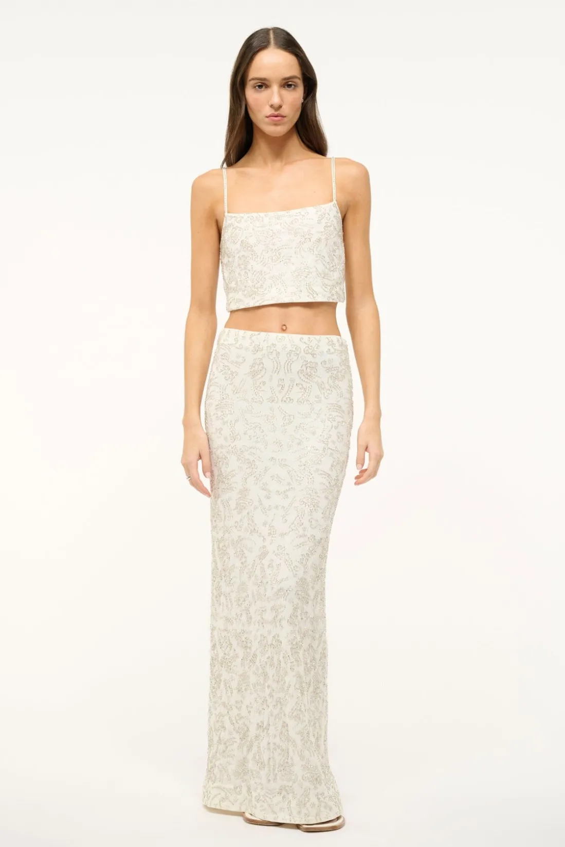 STAUD BARLETTA SKIRT IVORY