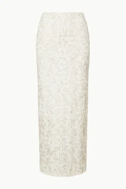 STAUD BARLETTA SKIRT IVORY