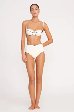 STAUD BRENTON HIGH RISE BIKINI BOTTOM  IVORY BLACK IVORYBLACK New