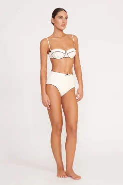 STAUD BRENTON HIGH RISE BIKINI BOTTOM  IVORY BLACK IVORYBLACK New