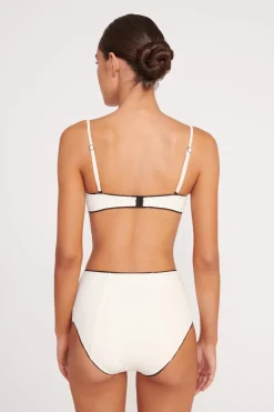 STAUD BRENTON HIGH RISE BIKINI BOTTOM  IVORY BLACK IVORYBLACK New