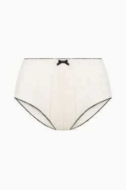 STAUD BRENTON HIGH RISE BIKINI BOTTOM  IVORY BLACK IVORYBLACK New