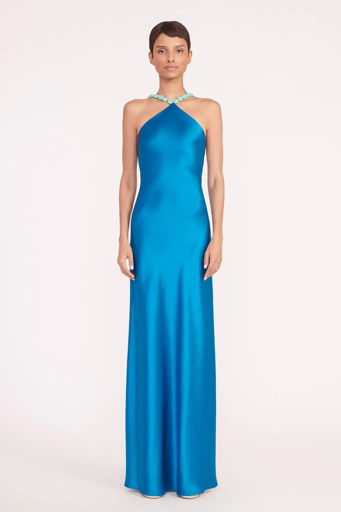 STAUD CADENCE DRESS ISLAND BLUE ISLANDBLUE