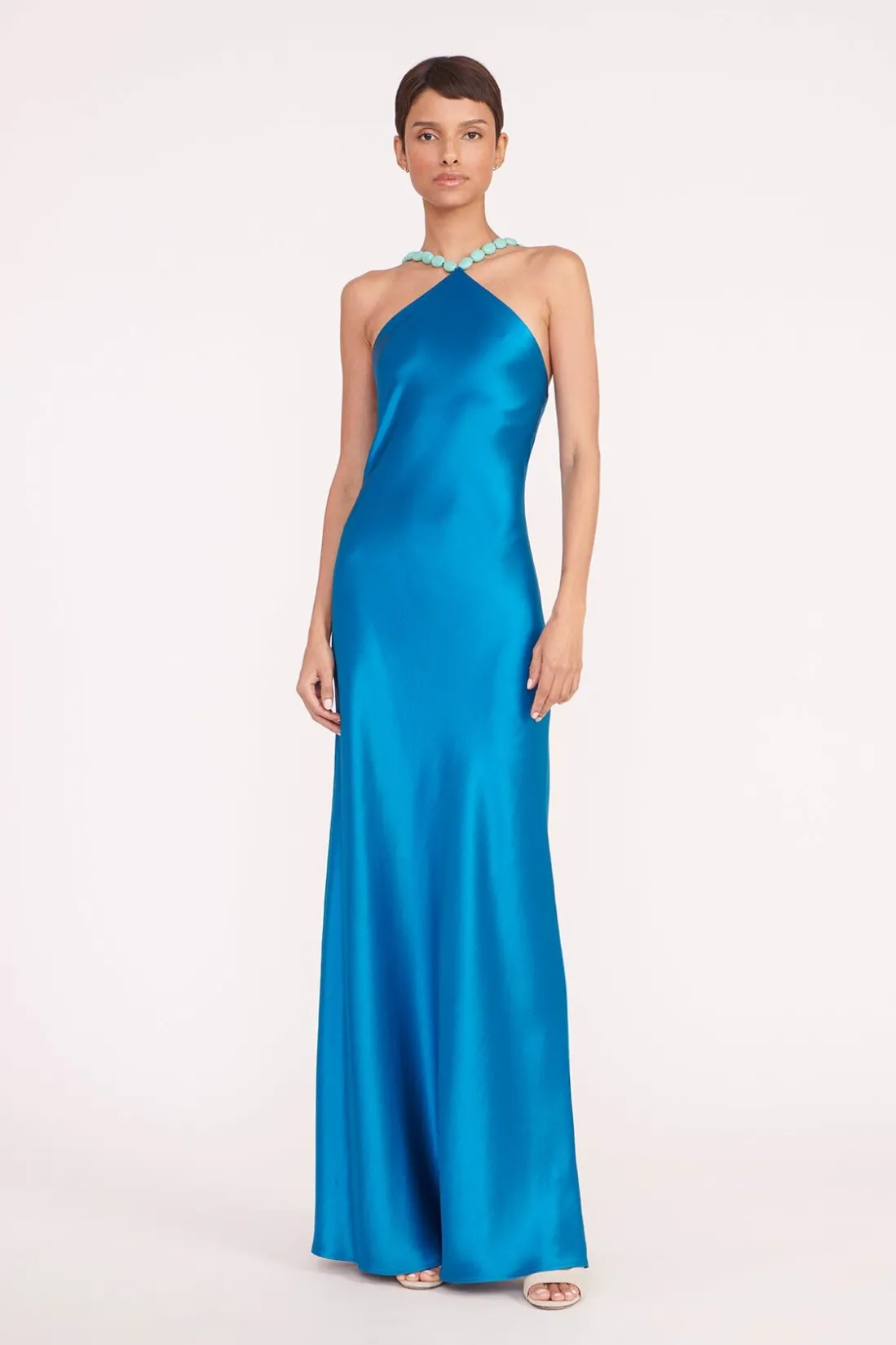 STAUD CADENCE DRESS ISLAND BLUE ISLANDBLUE