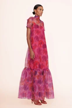 STAUD CALLUNA DRESS  MAGENTA PAINTED FLORAL MAGENTAPAINTEDFLORAL Outlet