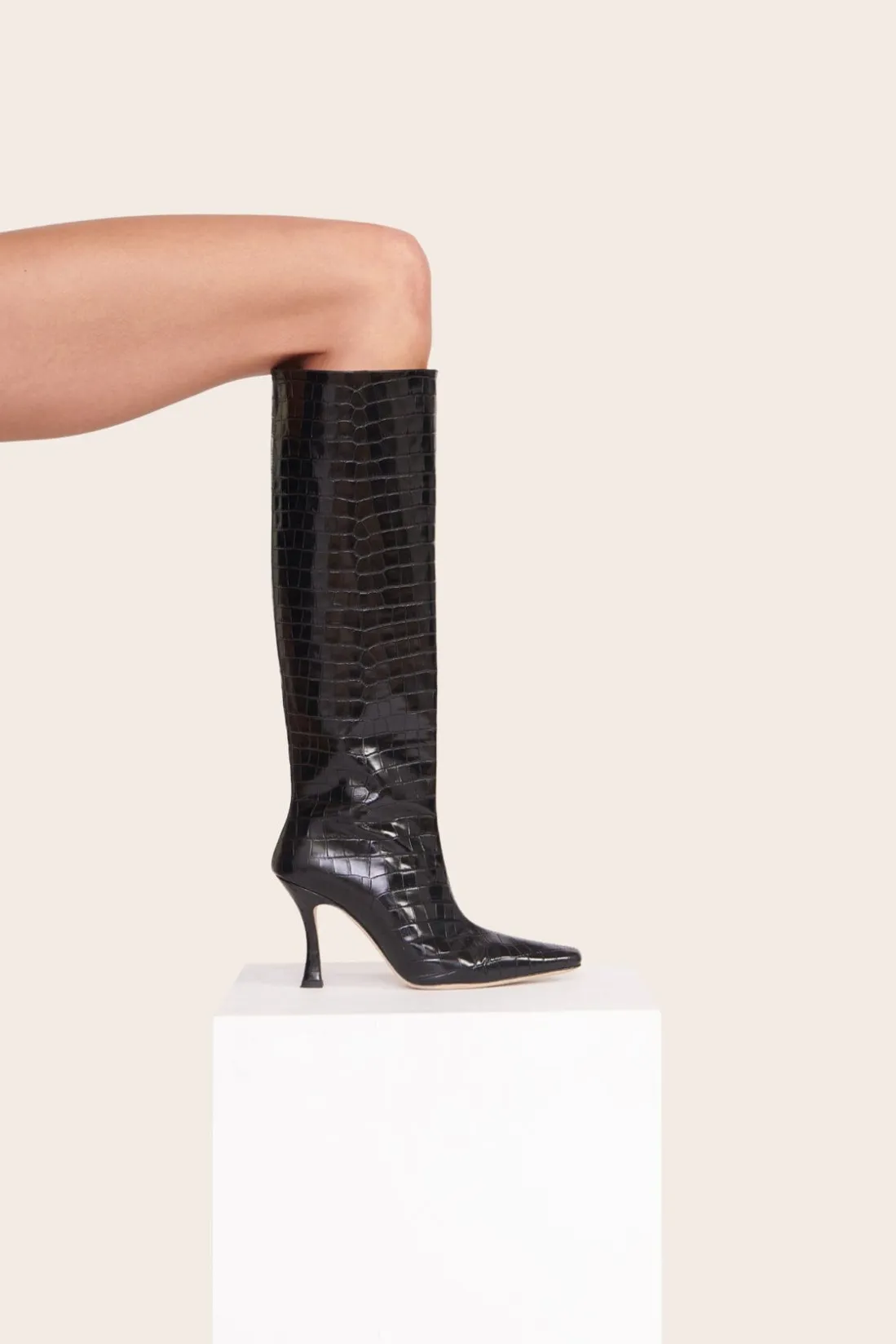 STAUD CAMI BOOT BLACK CROC EMBOSSED BLACKCROCEMBOSSED Sale