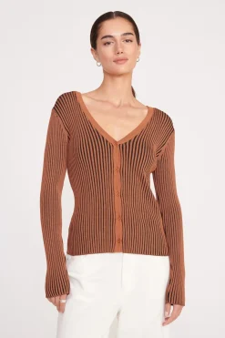 STAUD CARGO SWEATER  BLACK TAN BLACKTAN New