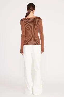 STAUD CARGO SWEATER BLACK TAN BLACKTAN New
