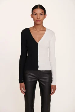 STAUD CARGO SWEATER  BLACK WHITE BLACKWHITE Clearance
