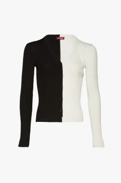 STAUD CARGO SWEATER  BLACK WHITE BLACKWHITE Clearance
