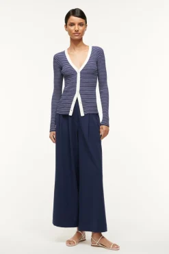STAUD CARGO SWEATER  NAVY MICRO STRIPE NAVYMICROSTRIPE New