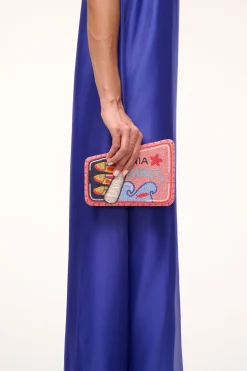 STAUD CARMELLA BEADED CLUTCH  INES PINK STAUDINESPINK Clearance