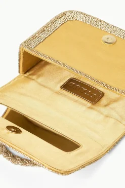 STAUD CARMEN BEADED BOX BAG   GOLD Sale