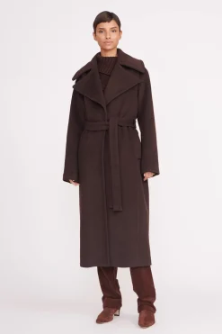 STAUD CARVER COAT  DARK CHOCOLATE DARKCHOCOLATE Sale