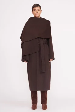 STAUD CARVER COAT  DARK CHOCOLATE DARKCHOCOLATE Sale