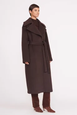 STAUD CARVER COAT  DARK CHOCOLATE DARKCHOCOLATE Sale