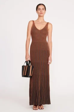 STAUD CLARETTA DRESS  TAN BLACK TANBLACK New