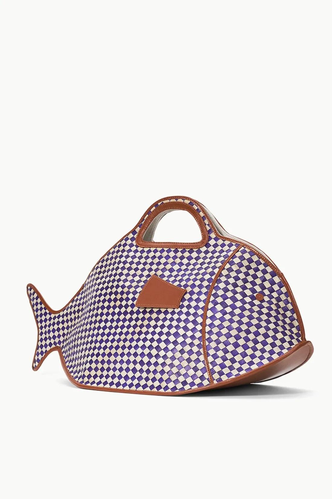 STAUD CLEO FISH BASKET TOTE COCONUT CHECK COCONUTCHECK Clearance