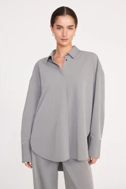STAUD COLTON SHIRT  HEATHER GREY SUITING HEATHERGREY Sale