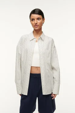 STAUD COLTON SHIRT  IVORY MICRO STRIPE IVORYMICROSTRIPE Hot