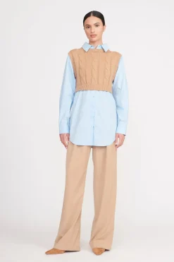 STAUD COOPER TOP  CAMEL FRENCH BLUE CAMELFRENCHBLUE Online