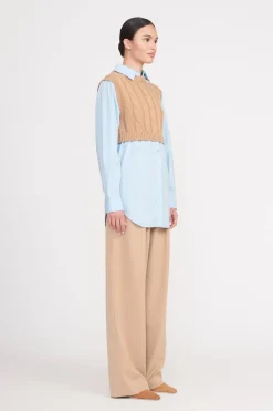 STAUD COOPER TOP  CAMEL FRENCH BLUE CAMELFRENCHBLUE Online