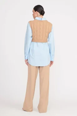 STAUD COOPER TOP  CAMEL FRENCH BLUE CAMELFRENCHBLUE Online