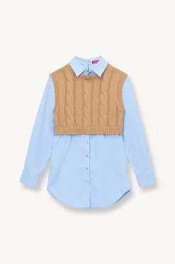 STAUD COOPER TOP  CAMEL FRENCH BLUE CAMELFRENCHBLUE Online