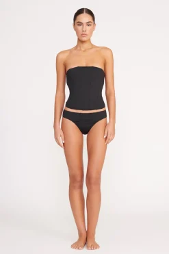 STAUD CORSAGE BIKINI BOTTOM   BLACK