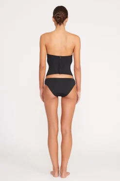 STAUD CORSAGE BIKINI BOTTOM   BLACK